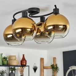 hofstein Plafonnier - Verre Koyoto Or, Clair, 4 lumières