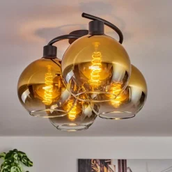 hofstein Plafonnier - Verre Koyoto Or, Clair, 4 lumières