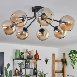 hofstein Plafonnier - Verre Koyoto Ambre, 7 lumières