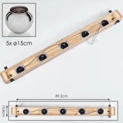 Luminaires Scandinaves-hofstein Plafonnier - Verre Montgomery Écru, Noir, 5 lumières