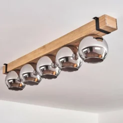 Luminaires Scandinaves-hofstein Plafonnier - Verre Montgomery Écru, Noir, 5 lumières