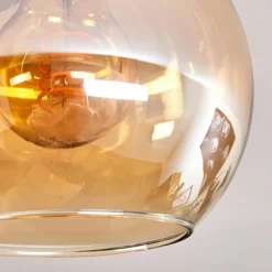 Luminaires Scandinaves-hofstein Plafonnier - Verre Montgomery Écru, Noir, 5 lumières