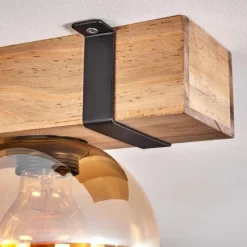 Lampes Industrielles-hofstein Plafonnier - Verre Montgomery Écru, Noir, 2 lumières