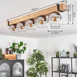 Suspension Verre Fumé-hofstein Plafonnier - Verre Montgomery Écru, Noir, 5 lumières