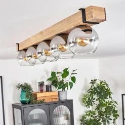 Suspension Verre Fumé-hofstein Plafonnier - Verre Montgomery Écru, Noir, 5 lumières