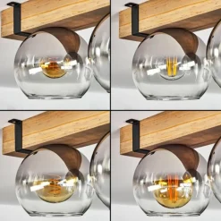 Suspension Verre Fumé-hofstein Plafonnier - Verre Montgomery Écru, Noir, 2 lumières