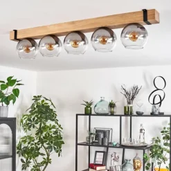 Suspension Verre Fumé-hofstein Plafonnier - Verre Montgomery Écru, Noir, 5 lumières