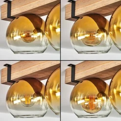 Lampes Dorées-hofstein Plafonnier - Verre Montgomery Écru, Noir, 2 lumières