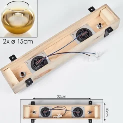 Lampes Dorées-hofstein Plafonnier - Verre Montgomery Écru, Noir, 2 lumières