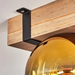 Lampes Dorées-hofstein Plafonnier - Verre Montgomery Écru, Noir, 2 lumières