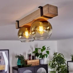 Lampes Dorées-hofstein Plafonnier - Verre Montgomery Écru, Noir, 2 lumières