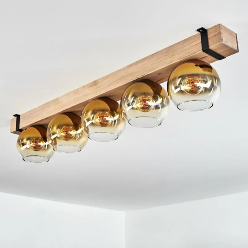 Lampes Dorées-hofstein Plafonnier - Verre Montgomery Écru, Noir, 5 lumières