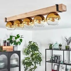 Lampes Dorées-hofstein Plafonnier - Verre Montgomery Écru, Noir, 5 lumières