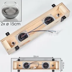 Suspension Verre Fumé-hofstein Plafonnier - Verre Montgomery Écru, Noir, 2 lumières