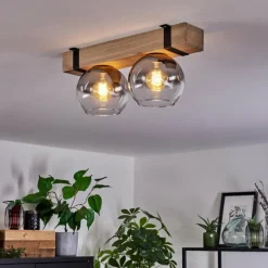 Suspension Verre Fumé-hofstein Plafonnier - Verre Montgomery Écru, Noir, 2 lumières