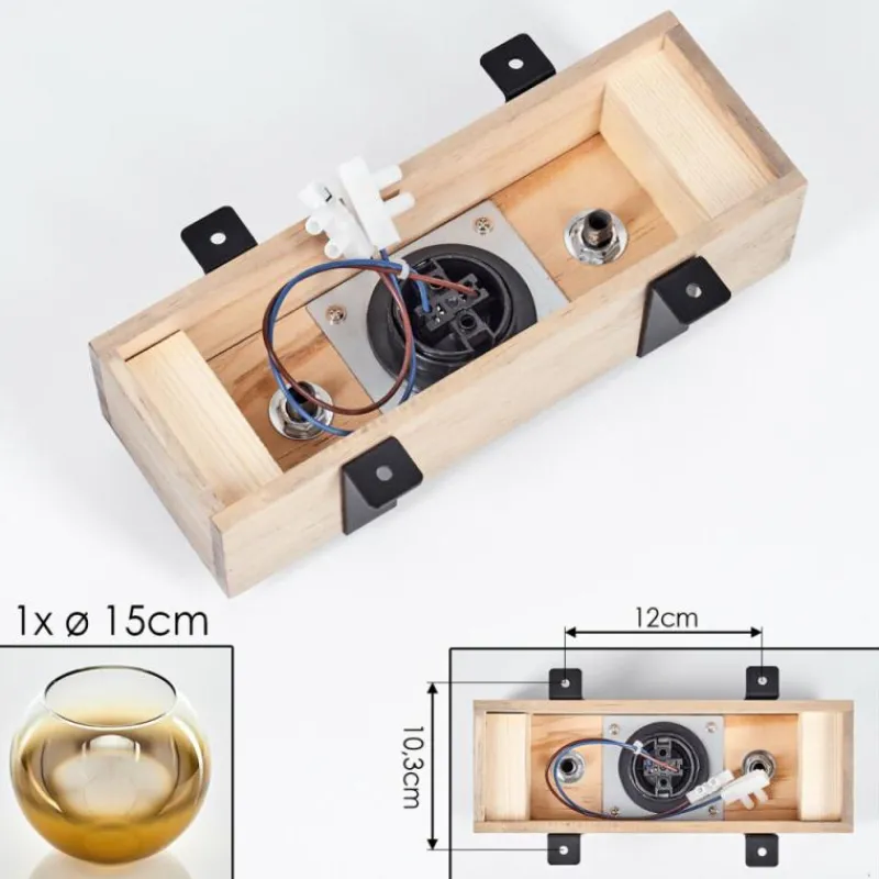 Lampes Dorées-hofstein Plafonnier - Verre Montgomery Écru, Noir, 1 lumière