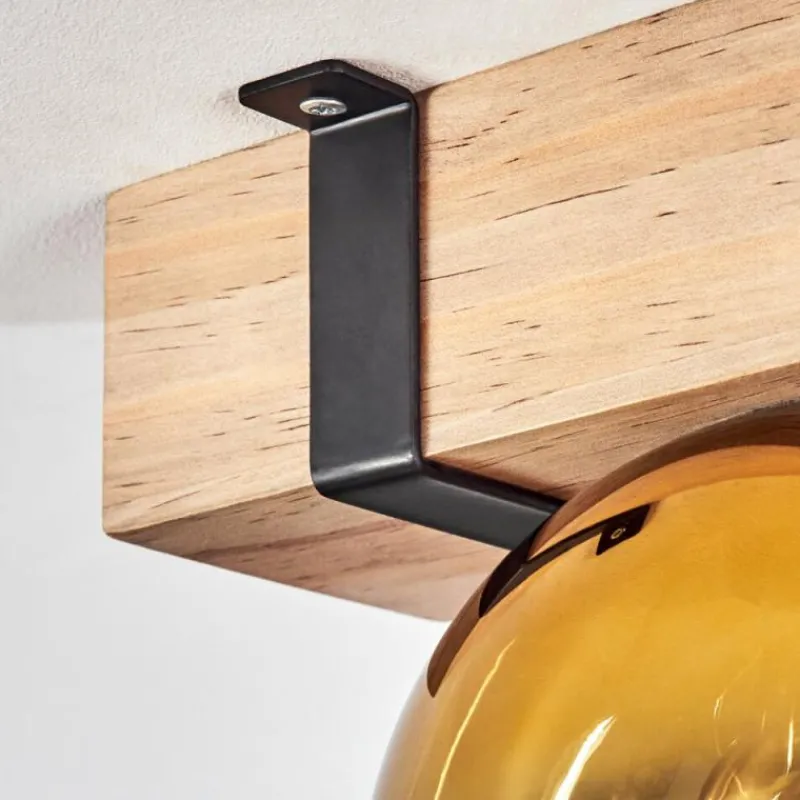 Lampes Dorées-hofstein Plafonnier - Verre Montgomery Écru, Noir, 1 lumière