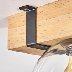 Lampes Industrielles-hofstein Plafonnier - Verre Montgomery Écru, Noir, 1 lumière