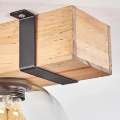 Lampes Industrielles-hofstein Plafonnier - Verre Montgomery Écru, Noir, 1 lumière