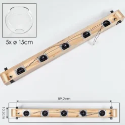 Lampes Industrielles-hofstein Plafonnier - Verre Montgomery Écru, Noir, 5 lumières