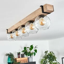 Lampes Industrielles-hofstein Plafonnier - Verre Montgomery Écru, Noir, 5 lumières