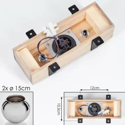 hofstein Plafonnier - Verre Montgomery Écru, Noir, 2 lumières