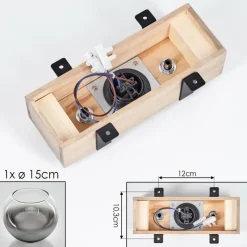 hofstein Plafonnier - Verre Montgomery Écru, Noir, 1 lumière