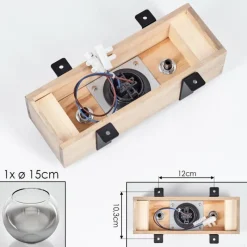 hofstein Plafonnier - Verre Montgomery Écru, Noir, 1 lumière
