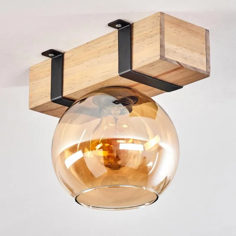 hofstein Plafonnier - Verre Montgomery Écru, Noir, 1 lumière