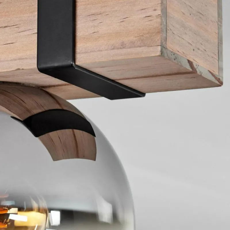 hofstein Plafonnier - Verre Montgomery Écru, Noir, 1 lumière