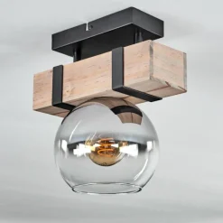 hofstein Plafonnier - Verre Montgomery Écru, Noir, 1 lumière