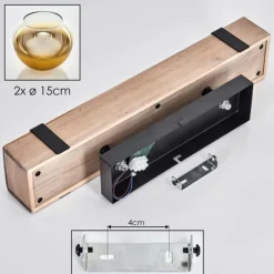 Lampes Dorées-hofstein Plafonnier - Verre Montgomery Écru, Noir, 2 lumières