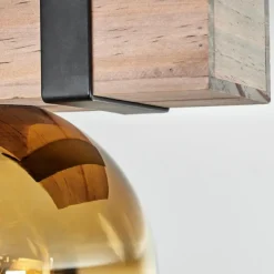 Lampes Dorées-hofstein Plafonnier - Verre Montgomery Écru, Noir, 2 lumières