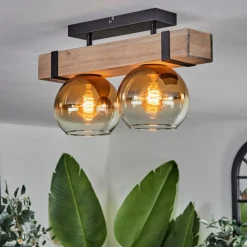 Lampes Dorées-hofstein Plafonnier - Verre Montgomery Écru, Noir, 2 lumières