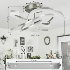 hofstein Plafonnier Vignats LED Nickel mat, 4 lumières, Télécommandes