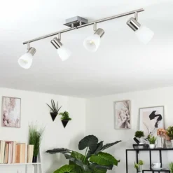 hofstein Plafonnier Villaseca LED Nickel mat, 4 lumières