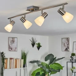 hofstein Plafonnier Villaseca LED Nickel mat, 4 lumières