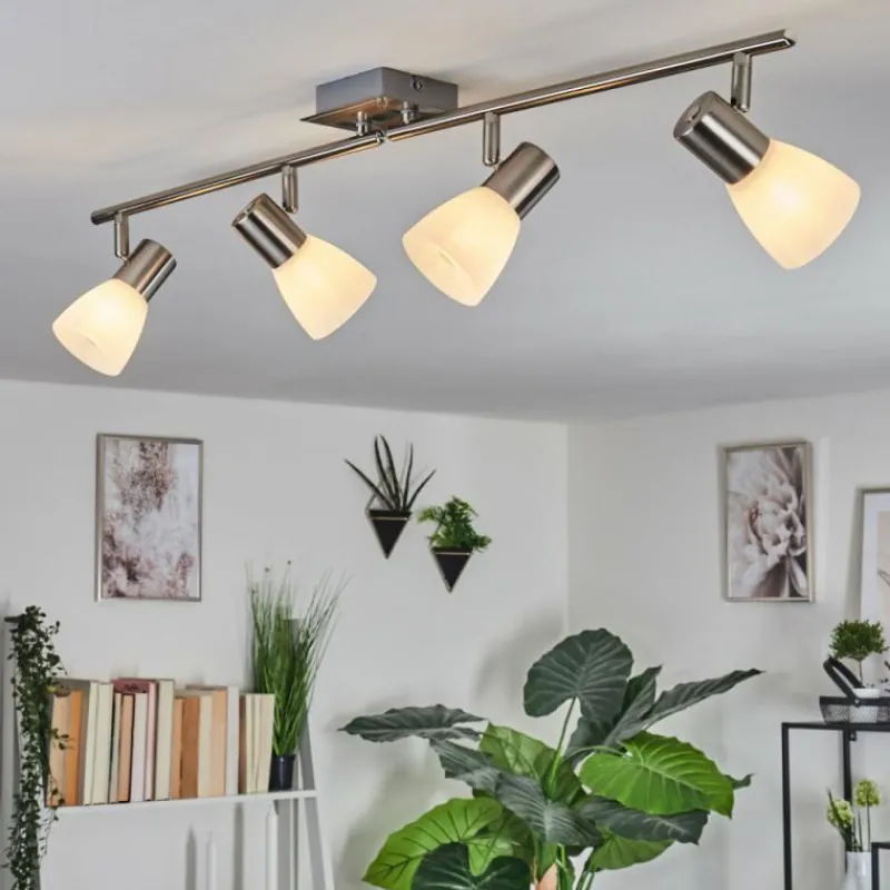 hofstein Plafonnier Villaseca LED Nickel mat, 4 lumières