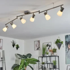 hofstein Plafonnier Villaseca LED Nickel mat, 6 lumières