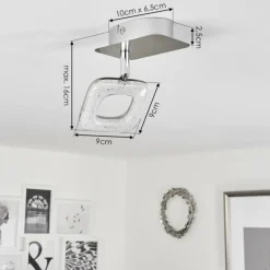 hofstein Plafonnier Villenauxe LED Chrome, Nickel mat, 1 lumière