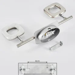 hofstein Plafonnier Villenauxe LED Chrome, Nickel mat, 2 lumières