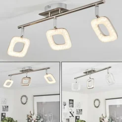 hofstein Plafonnier Villenauxe LED Chrome, Nickel mat, 3 lumières* Spots Et Projecteurs