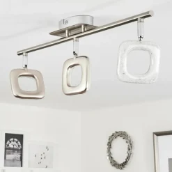 hofstein Plafonnier Villenauxe LED Chrome, Nickel mat, 3 lumières* Spots Et Projecteurs