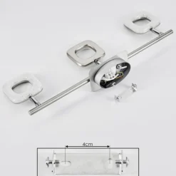 hofstein Plafonnier Villenauxe LED Chrome, Nickel mat, 3 lumières* Spots Et Projecteurs