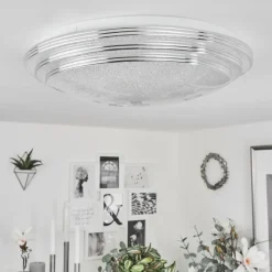 hofstein Plafonnier Villeveyrac LED Blanc, 1 lumière, Télécommandes