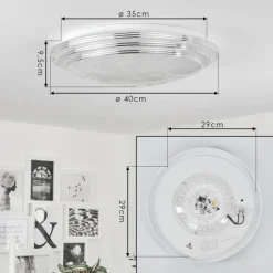 hofstein Plafonnier Villeveyrac LED Blanc, 1 lumière, Télécommandes