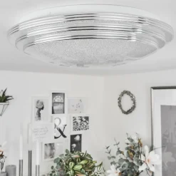 hofstein Plafonnier Villeveyrac LED Blanc, 1 lumière, Télécommandes