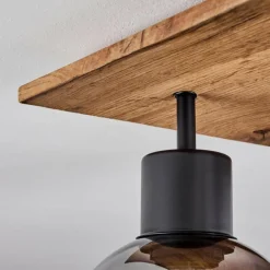 Lampes En Bois-hofstein Plafonnier Vouhet Brun, Couleur bois, Noir, 4 lumières