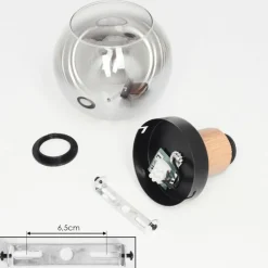 Suspension Verre Fumé-hofstein Plafonnier Vouhet Clair, Fumé, 1 lumière