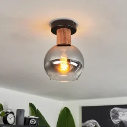 Suspension Verre Fumé-hofstein Plafonnier Vouhet Clair, Fumé, 1 lumière